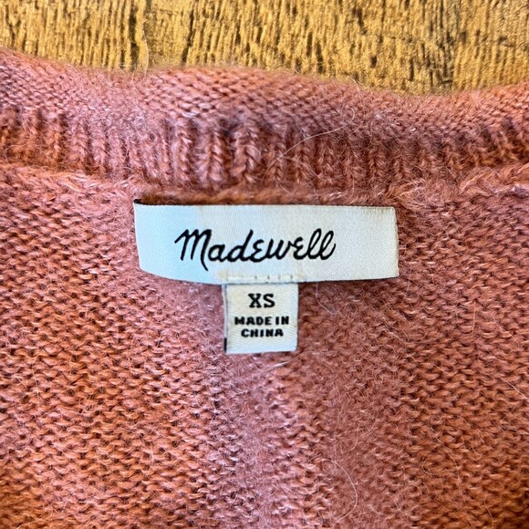 Madewell Chelsea Pocket Pullover Sweater Dusty Pink XS Acrylic Alpaca - Picture 10 of 10